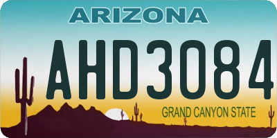AZ license plate AHD3084
