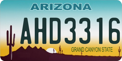 AZ license plate AHD3316