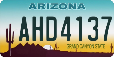 AZ license plate AHD4137