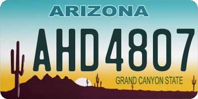 AZ license plate AHD4807
