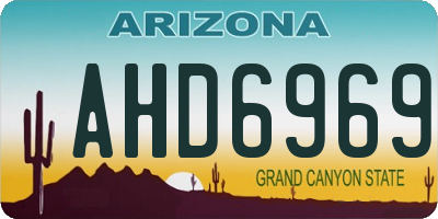 AZ license plate AHD6969