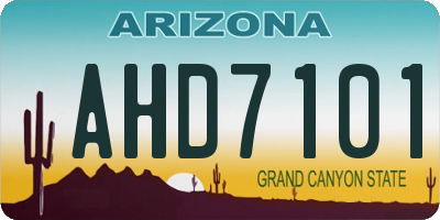 AZ license plate AHD7101