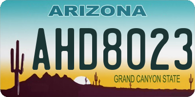 AZ license plate AHD8023