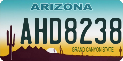 AZ license plate AHD8238