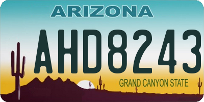 AZ license plate AHD8243