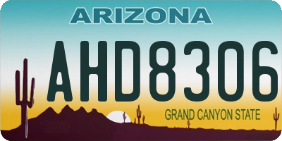 AZ license plate AHD8306