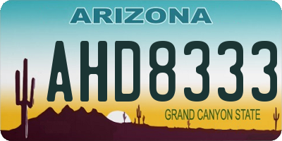 AZ license plate AHD8333