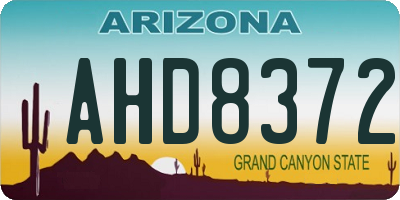 AZ license plate AHD8372
