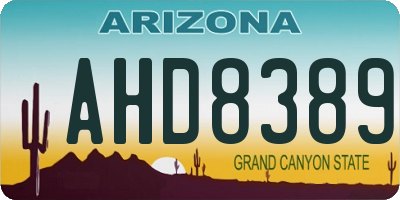 AZ license plate AHD8389