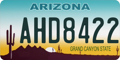 AZ license plate AHD8422