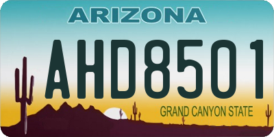 AZ license plate AHD8501