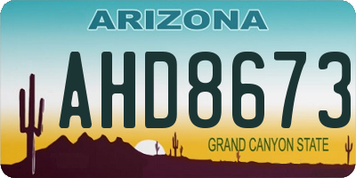 AZ license plate AHD8673