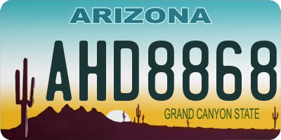AZ license plate AHD8868