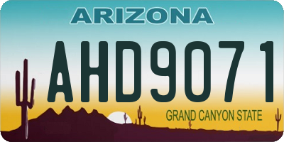AZ license plate AHD9071
