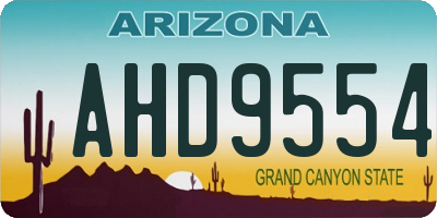 AZ license plate AHD9554