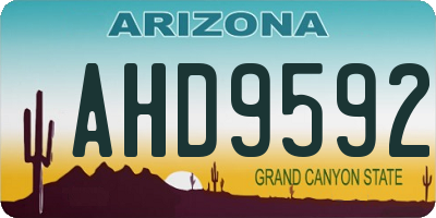 AZ license plate AHD9592