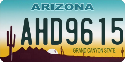 AZ license plate AHD9615