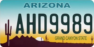 AZ license plate AHD9989