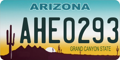 AZ license plate AHE0293