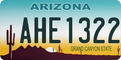 AZ license plate AHE1322