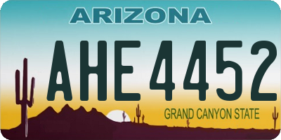 AZ license plate AHE4452