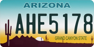 AZ license plate AHE5178
