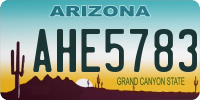 AZ license plate AHE5783