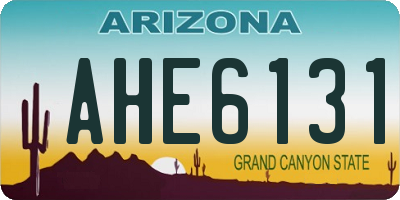 AZ license plate AHE6131