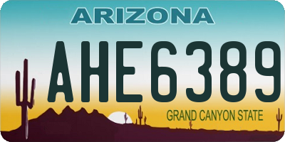 AZ license plate AHE6389