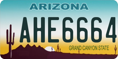 AZ license plate AHE6664