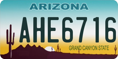 AZ license plate AHE6716