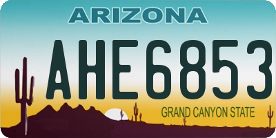 AZ license plate AHE6853