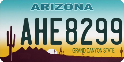 AZ license plate AHE8299