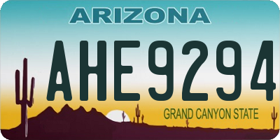 AZ license plate AHE9294