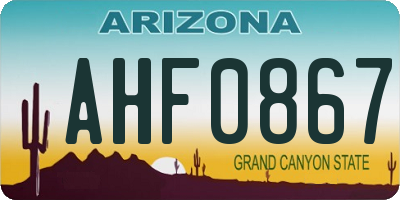 AZ license plate AHF0867