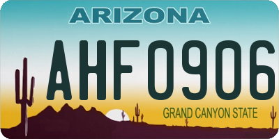 AZ license plate AHF0906