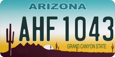 AZ license plate AHF1043