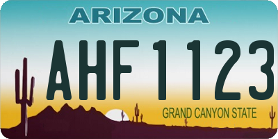 AZ license plate AHF1123