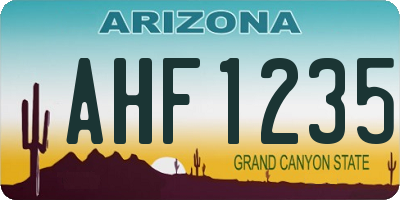 AZ license plate AHF1235