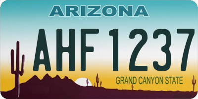 AZ license plate AHF1237