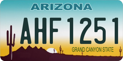 AZ license plate AHF1251
