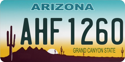 AZ license plate AHF1260