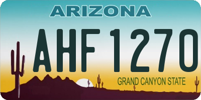 AZ license plate AHF1270