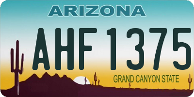 AZ license plate AHF1375
