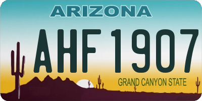 AZ license plate AHF1907