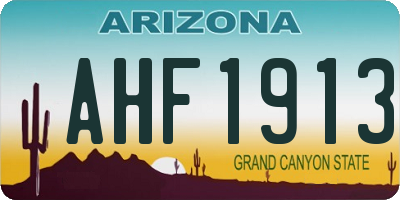 AZ license plate AHF1913