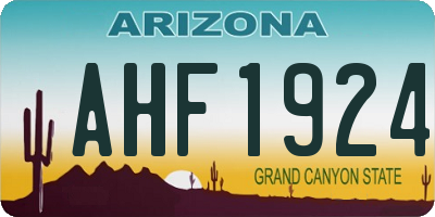 AZ license plate AHF1924