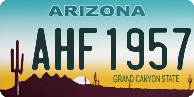 AZ license plate AHF1957