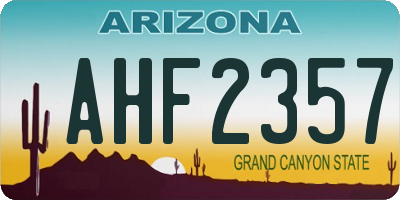AZ license plate AHF2357