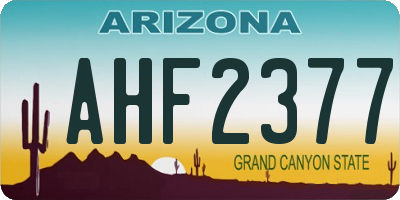 AZ license plate AHF2377